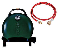 КОМПЛЕКТ Портативний переносний газовий гриль O-GRILL 600T, зелений + шланг в подарунок! Код: 011679