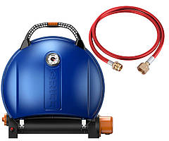 КОМПЛЕКТ Портативний переносний газовий гриль O-GRILL 900, синій + шланг в подарунок! Код: 011683