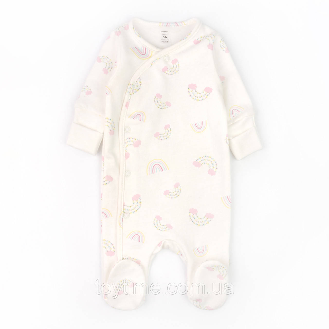 Чоловічок для немовлят з начосом діагональна застібка Rainbow, фото 1