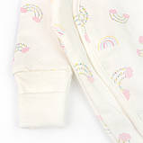 Чоловічок для немовлят з начосом діагональна застібка Rainbow, фото 3