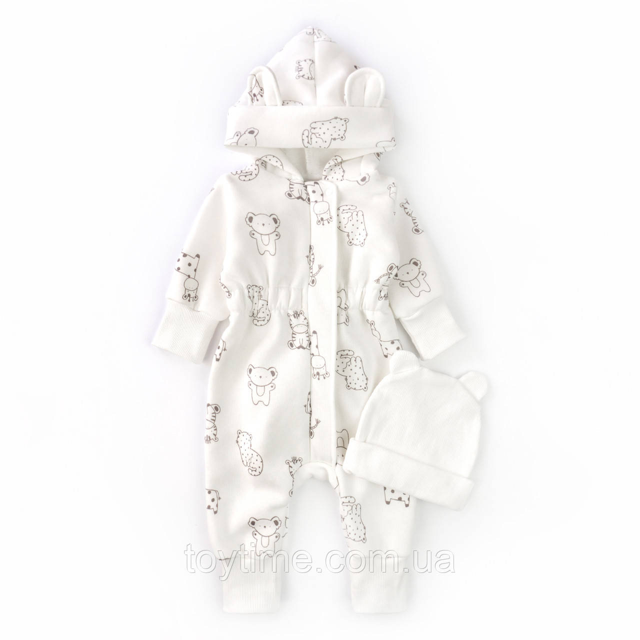 Комбінезон на блискавці для немовлят з капюшоном та шапочкою Savannah, фото 1