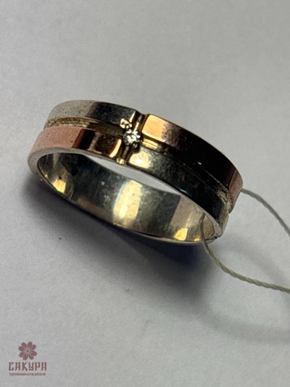 Срібна Обручка зі вставкою цирконій, фото 1