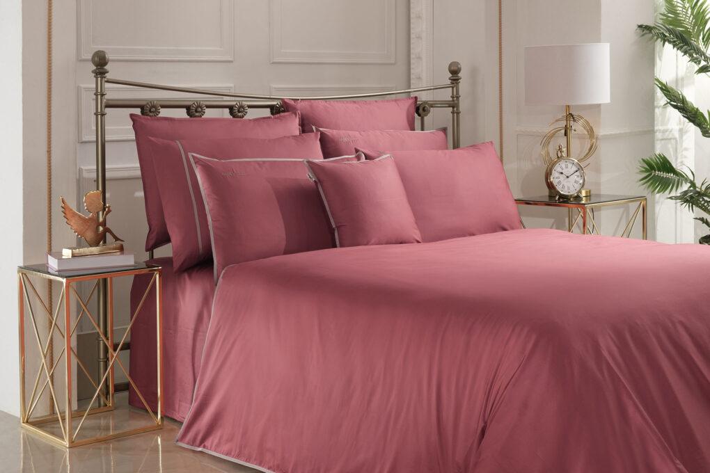 Двоспальний King Size комплект Sarev Sartoria Pembe Сатин Преміум, фото 1