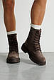 Черевики жіночі замш на хутрі 592738 Сірі Коричневі, фото 10