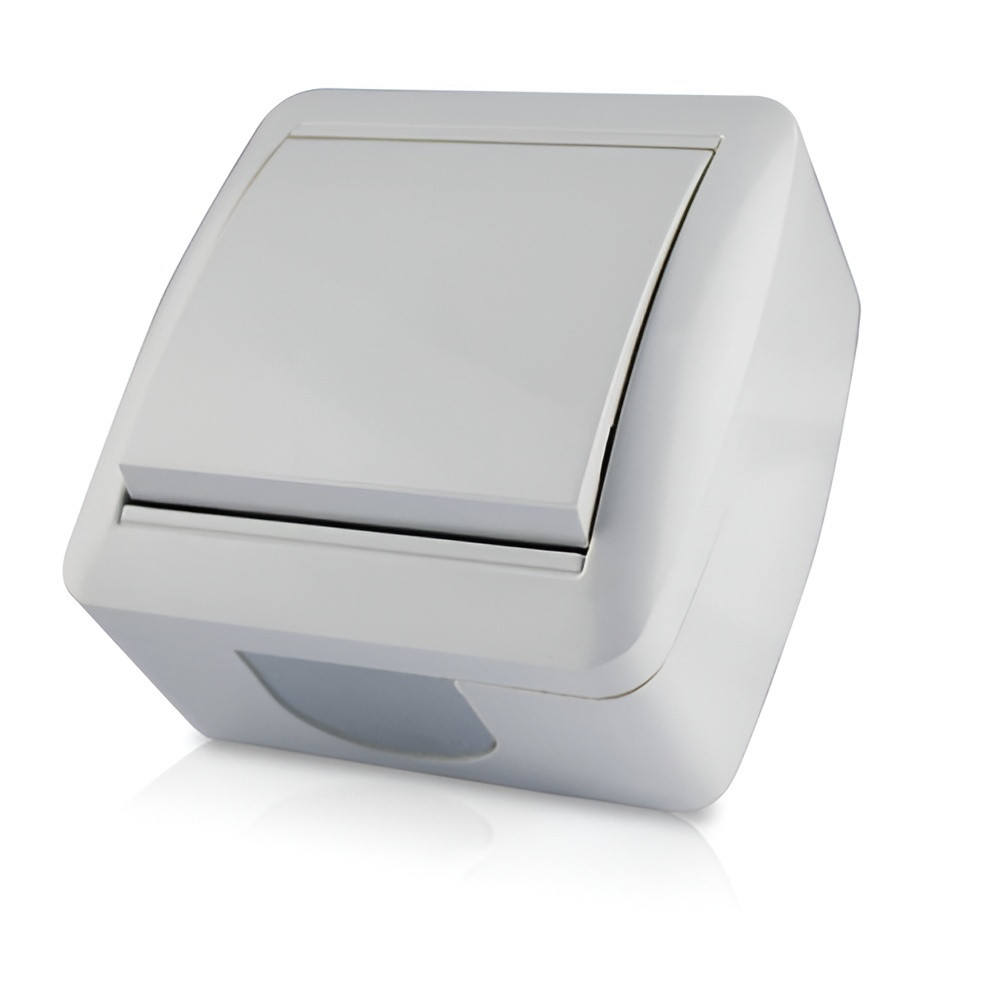 Вимикач  накладний 1-й  LEMANSO Магнолія білий  LMR2001