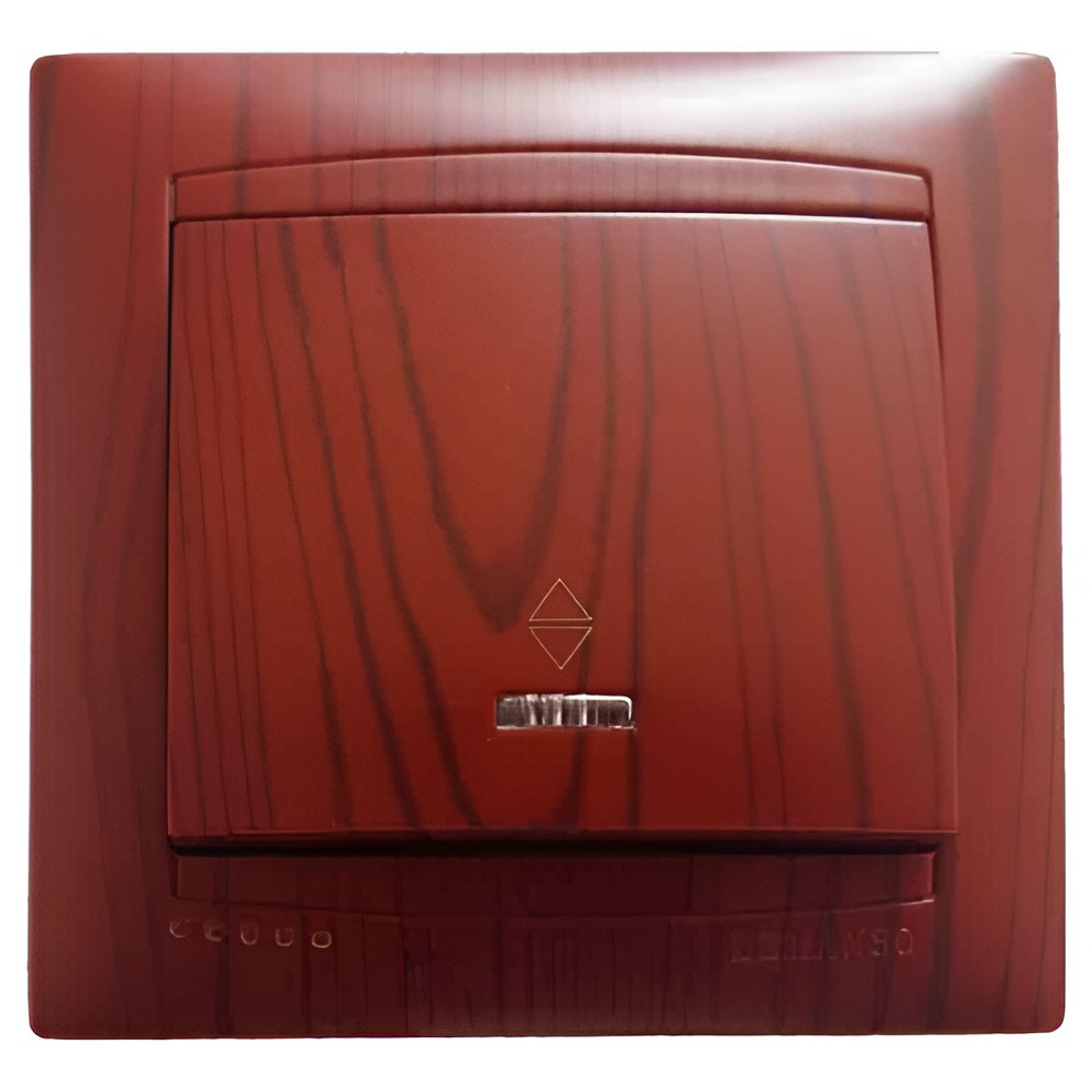 Вимикач 1-й прохідний + LED підсвітка  LEMANSO Сакура вишня  LMR1503