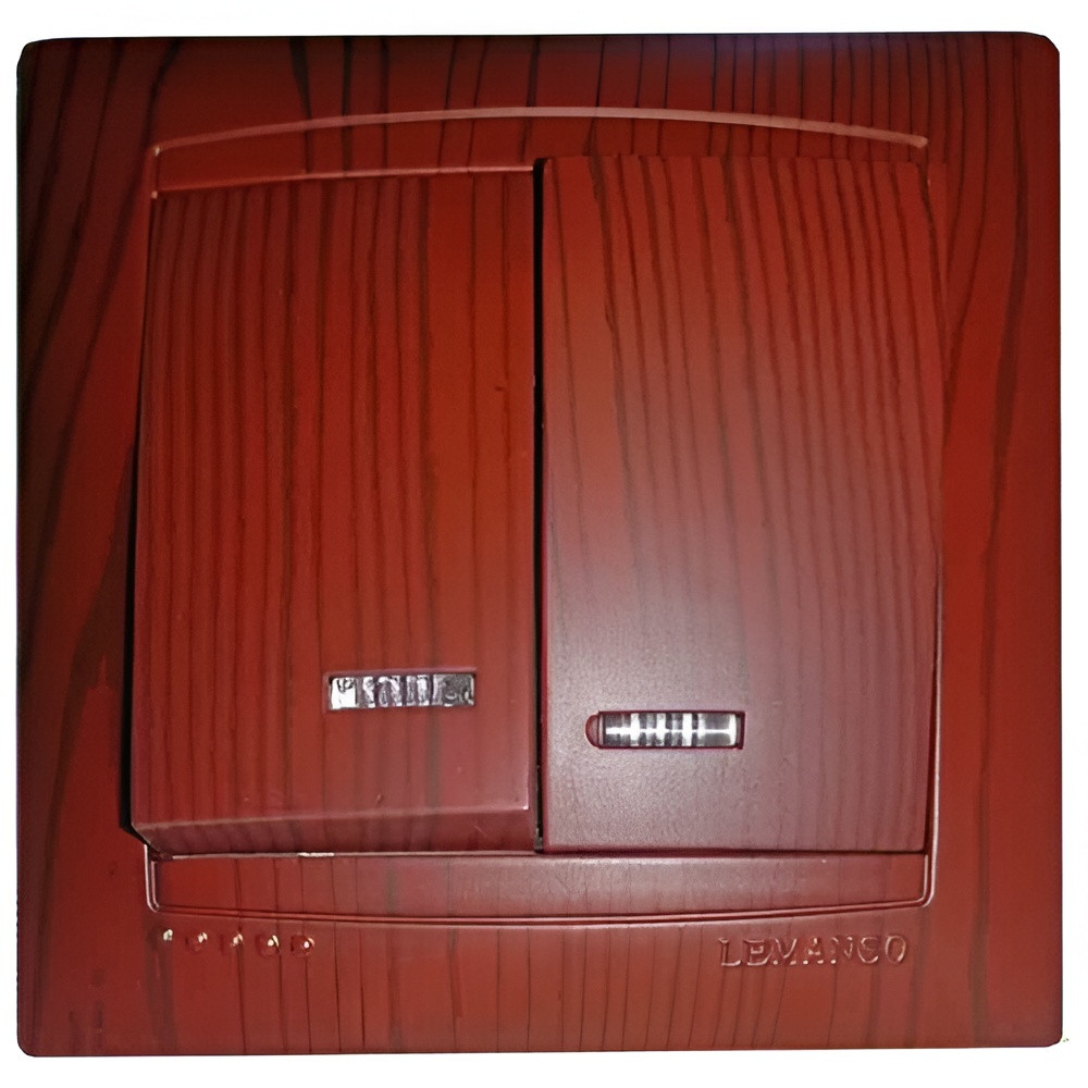 Вимикач 2-й + LED підсвітка  LEMANSO Сакура вишня   LMR1507