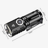 Ліхтар 536-3LED, 1х16340, індикація заряду, ЗП Type-C, магніт, Box, фото 2