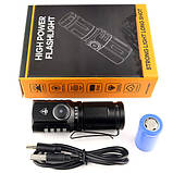 Ліхтар 536-3LED, 1х16340, індикація заряду, ЗП Type-C, магніт, Box, фото 9