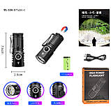 Ліхтар 536-3LED, 1х16340, індикація заряду, ЗП Type-C, магніт, Box, фото 10