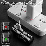 Ліхтар F40-4XPG(White+Red), 1х16340, індикація заряду, ЗП Type-C, чохол, магніт, Box темно-бірюзовий, фото 7