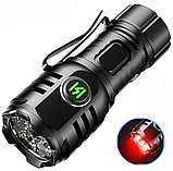 Ліхтар F40-4XPG(White+Red), 1х16340, індикація заряду, ЗП Type-C, чохол, магніт, Box темно-бірюзовий, фото 9