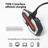 Велоліхтар LY-5510 із зазначенням поворотів (Red+Yellow), Waterproof, ЗП Type-C, Li-Ion акум., пульт управління, CR2032, фото 5