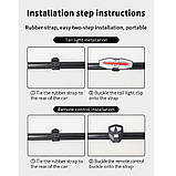 Велоліхтар LY-5510 із зазначенням поворотів (Red+Yellow), Waterproof, ЗП Type-C, Li-Ion акум., пульт управління, CR2032, фото 7