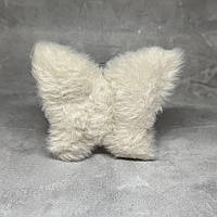 Краб-заколка для волосся Метелик, 8*7,3 см із штучним хутром, пластик, кремовий, 1 шт, арт 019237, Кремовий