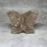 Краб-заколка для волосся Метелик, 8*7,3 см із штучним хутром, пластик, коричневий, 1 шт, арт 019238, Коричневий