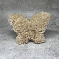 Краб-заколка для волосся Метелик, 8*7,3 см із штучним хутром, пластик, бежевий, 1 шт, арт 019239, Бежевий