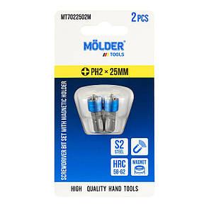 Набір біт Molder з магнітним тримачем PH2x25мм 2шт