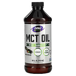 Масло МСТ для схуднення, MCT Oil, Now Foods, Sports, смак ванілі та лісового горіха, 473 мл