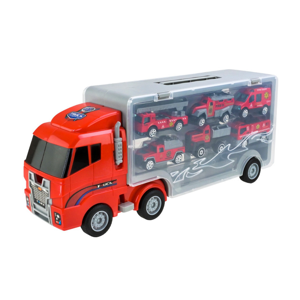 Дитячий трейлер із машинками PS006-2, 6 машинок, фото 1