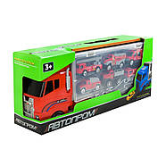 Дитячий трейлер із машинками PS006-2, 6 машинок, фото 2