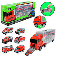 Дитячий трейлер із машинками PS006-2, 6 машинок, фото 3