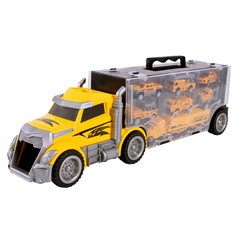 Дитячий трейлер із машинками LH638, 6 машинок, фото 1