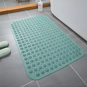 Килимок для душу і ванної кімнати силіконовий, масажний антиковзаючий у ванну прямокутний 40х80 см, Бірюзовий