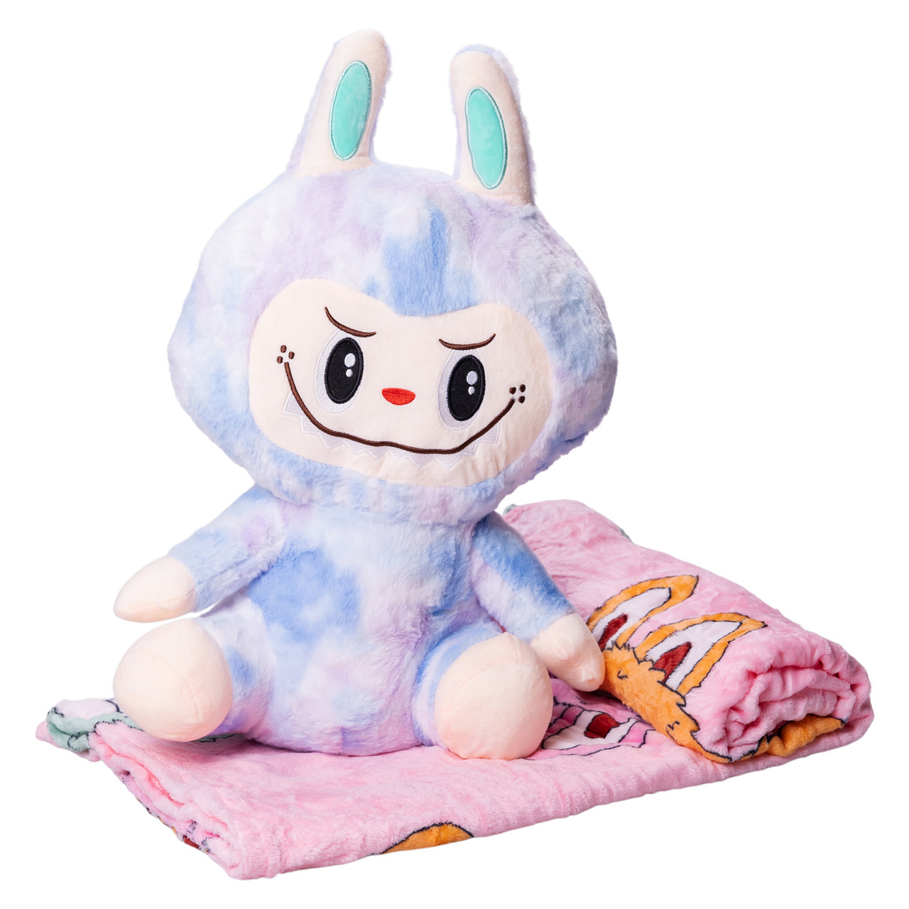 М'яка іграшка-плед, подушка 3 в 1 Лабубу 50 см Синій ТМ COLORFUL HOME LAB1BL, фото 1