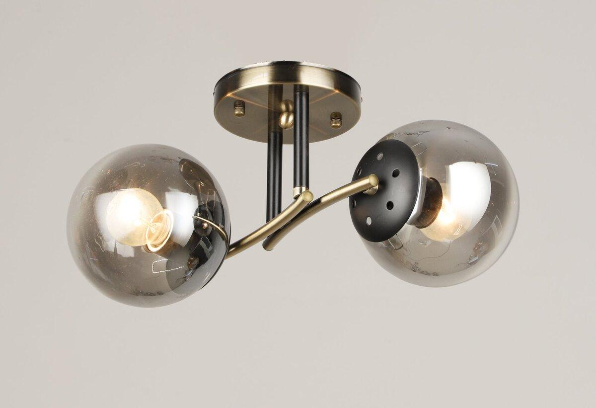 Люстра стельова на 2 плафони VALESO K2317/2 бронза+чорний E27, фото 1