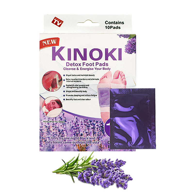 Пластирі для виведення токсинів для ніг з лавандою Kinoki, 10 шт/уп