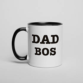 Чашка "Dad Bos", Чорний, англійська, Крафтова коробка, 330 мл