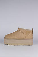 Зимние ботинки UGG Ugg Ultra Mini Beige Platform угги на зиму