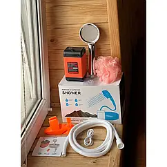 Душ портативний оранжевий 3,7 В насос 4,9 футів XL-1402