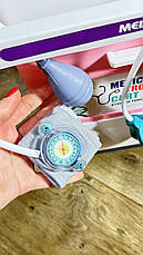 Набір лікаря , медична стійка з приладдям (32 елементи, аксесуари, підсвітка, медичні речі, сканер для УЗД), фото 5