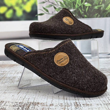 Капці чоловічі Inblu коричневі фетрові із закритим носком на поліуретановій підошві 6024, фото 1