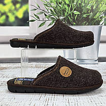 Капці чоловічі Inblu коричневі фетрові із закритим носком на поліуретановій підошві 6024, фото 2
