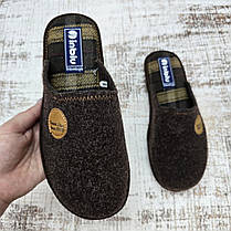 Капці чоловічі Inblu коричневі фетрові із закритим носком на поліуретановій підошві 6024, фото 4