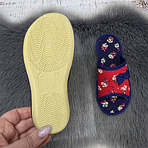 Тапочки дитячі для дівчинки Белста сині з червоним з відкритим носком 7025, фото 3