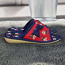 Тапочки дитячі для дівчинки Белста сині з червоним з відкритим носком 7025, фото 4
