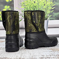 Чоботи чоловічі піна ЕВА Gipanis хакі з чорним зимові на хутрі 6028, фото 4