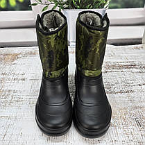 Чоботи чоловічі піна ЕВА Gipanis хакі з чорним зимові на хутрі 6028, фото 5