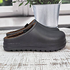 Калоші чоловічі піна утеплені Gipanis графітові без задника на об'ємній підошві 6027