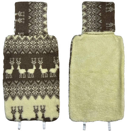 Додаткова хутряна накидка на спинку заднього сидіння автомобіля з підголовником принт "Олені", фото 2