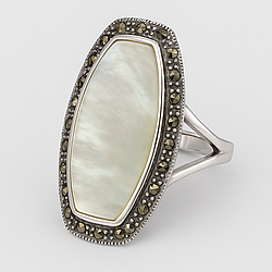 Перламутр срібна каблучка, 0579ЛП