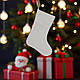 Новорічний чобіток для подарунків білий 29*22 см, фото 4