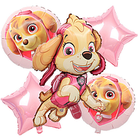 Набір фольгованих кульок "Щенячий патруль, Скай", 5 шт.