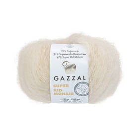 Пряжа Gazzal Super Kid Mohair, колір Слонова кістка