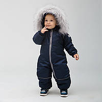 Дитячий зимовий комбінезон Аполло з хутром опушкою Утеплювач Termoloft Мембранна тканина Рожевий Синій Розмір 74/80