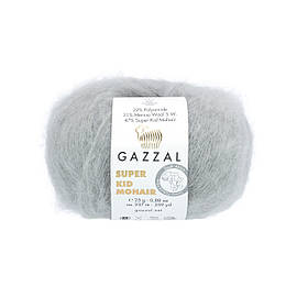 Пряжа Gazzal Super Kid Mohair, колір Світло-сірий